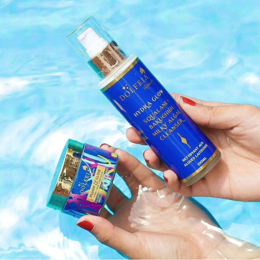 (GLASS SKIN SET) AHA BHA Algae Mask 50gms & Squalane Bakuchiol Milky Algae Cleanser 100ml