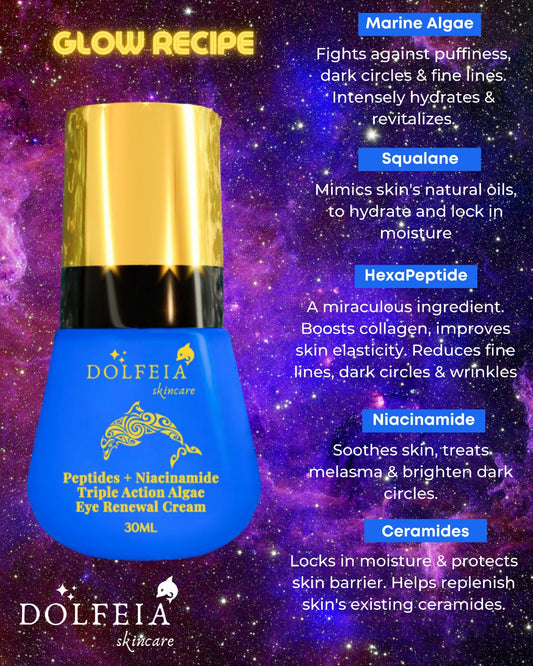 Dolfeia Skincare Peptides + Niacinamide Triple Action Algae EYE Renewal Ceramide Cream (30ml)